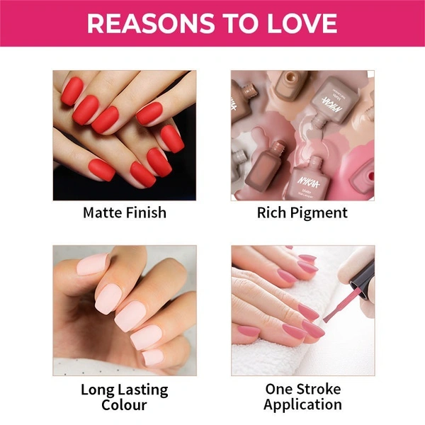 Nykaa Matte Nail Enamel Polish - Strawberry Shortcake 139