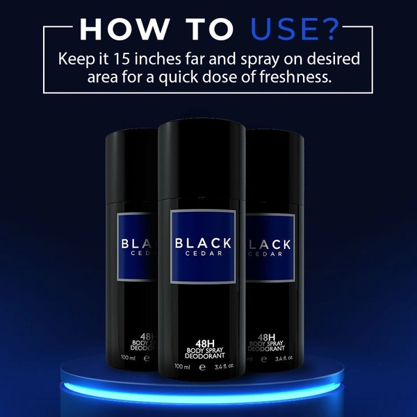COLORBAR BLACK - CEDAR DEO FOR MEN Deodorant Spray  -  For Men & Women (100 ml)