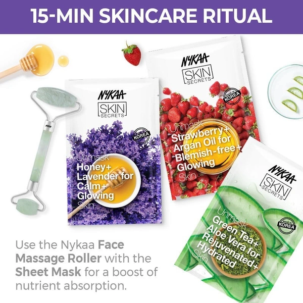 NYKAA Nykaa Naturals Skin Secrets Exotic Indulgence Honey + Lavender Sheet Mask For Calm & Glowing Skin