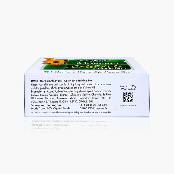 SUNNY Herbal Aloevera Calendula Soap 75g - (Set of 12) (12 x 75 g)