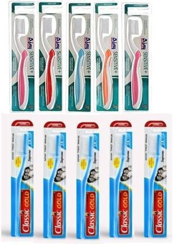 Ajay HARD AND SOFT Ultra Soft Toothbrush (10 Toothbrushes)