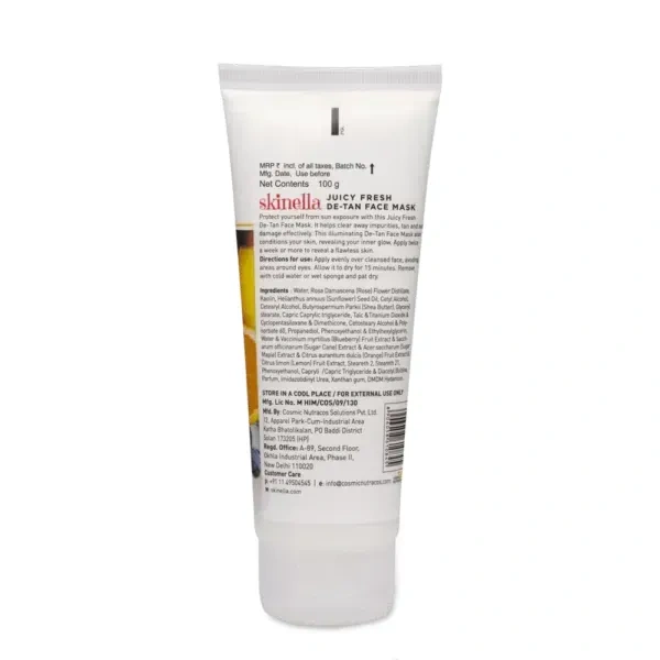 SKINELLA Juicy Fresh De-Tan Face Mask, 100 Gram (100 g)