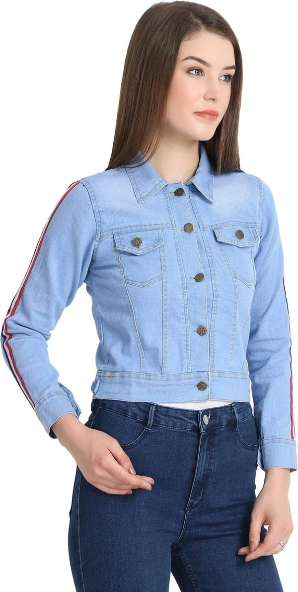 Stnemrag Full Sleeve Washed Women Denim Jacket ()