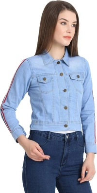 Wardah Full Sleeve Washed Women Denim Jacket () - 1