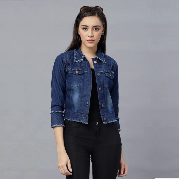 AL IDRISI Full Sleeve Washed Women Denim Jacket ()