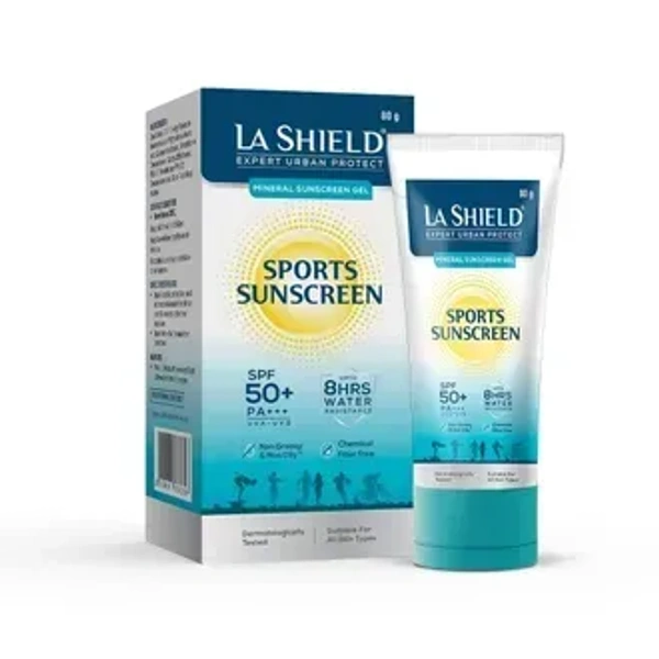 La Shield  Sports SPF 50+ PA+++ Mineral Sunscreen Gel - 80g