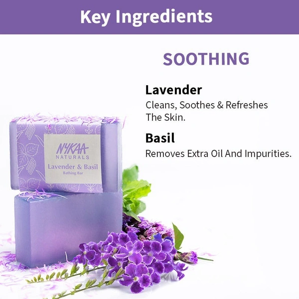 NYKAA Nykaa Naturals Lavender & Basil Soothing Bathing Soap