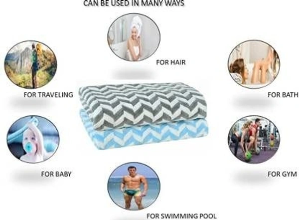Stnemrag Microfiber 280 GSM Bath, Beach, Hair, Hand Towel (Pack of 2)