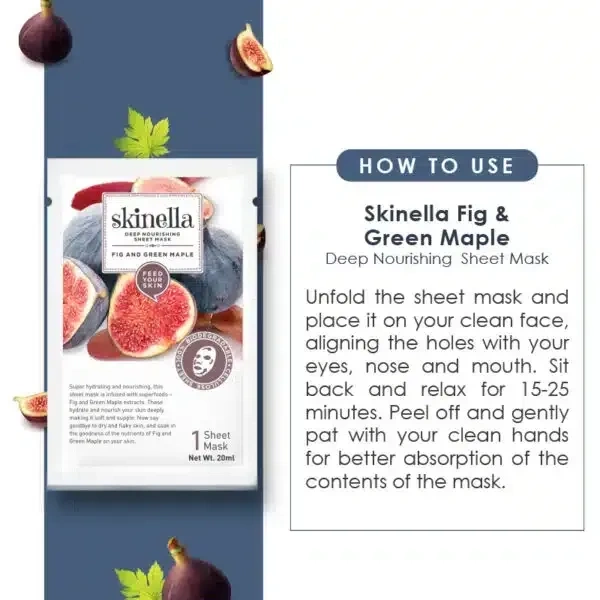 SKINELLA Fig & Green Maple Sheet Mask (2 PC) (40 ml)