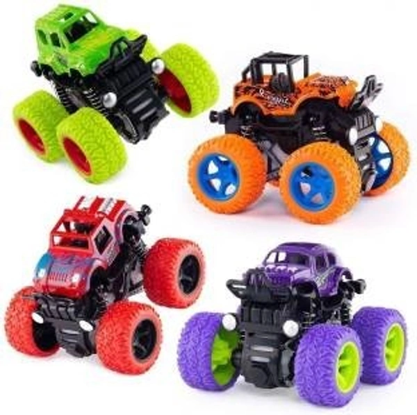 Stnemrag 4WD Monster Truck Cars,Push and Go Toy Trucks Friction Powered Cars (Multicolor)