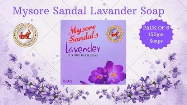 MYSORE SANDAL Lavender Luxury Bath Soap (6 x 150 g)