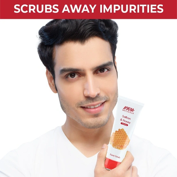 NYKAA Nykaa Naturals Saffron & Honey Face Scrub for Glowing Skin - 100g