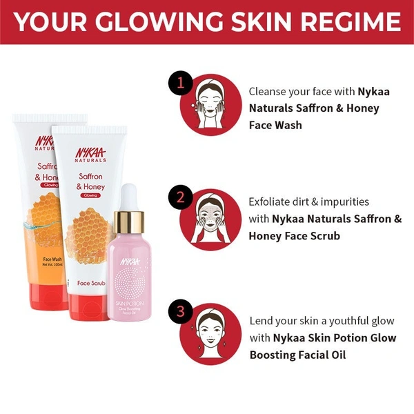 NYKAA Nykaa Naturals Saffron & Honey Face Scrub for Glowing Skin - 100g