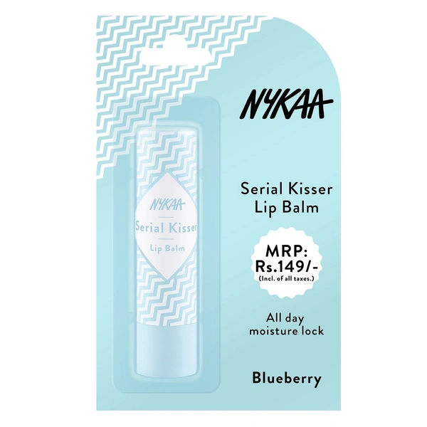 Nykaa Serial Kisser Moisturising Lip Balm With Shea Butter & Vitamin E - Blueberry