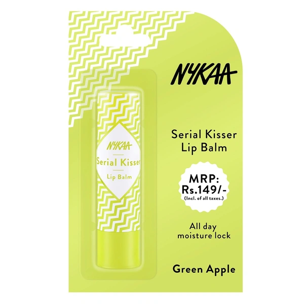 NYKAA Nykaa Serial Kisser Moisturising Lip Balm With Shea Butter & Vitamin E - Green Apple