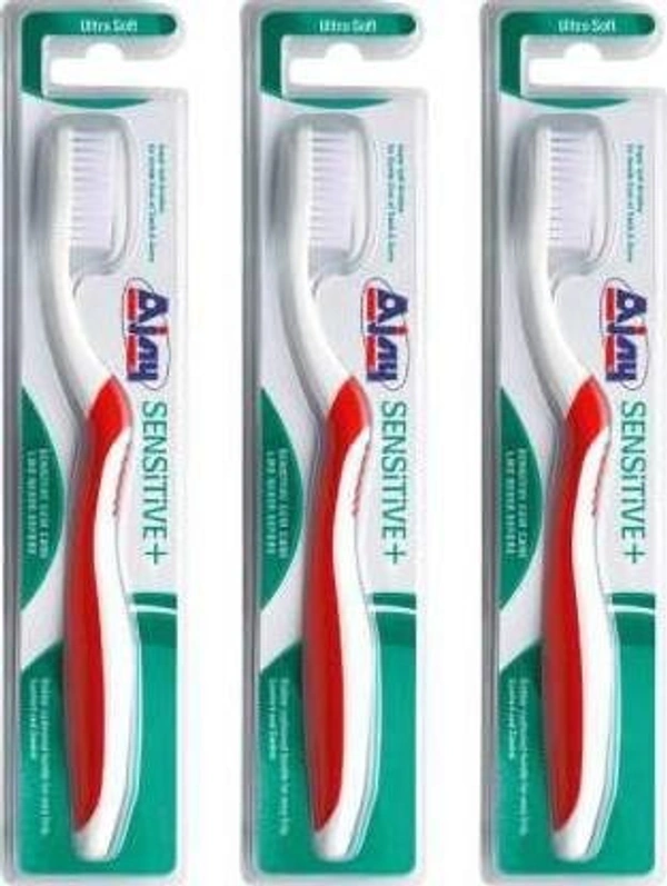 Ajay sensitive + toothbrush (Pack of 3 ) sensitive plus Ultra Soft Toothbrush