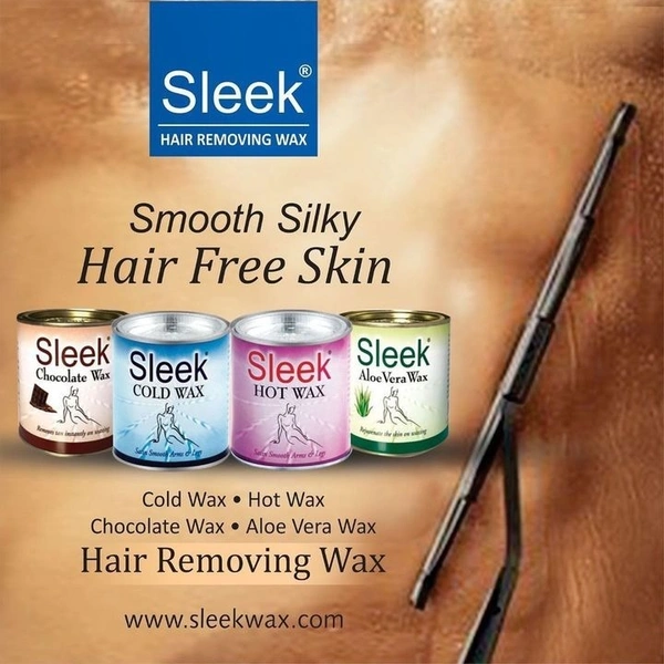 Sleek Chocolate Wax 600 gm, Waxing Strips (70 Pieces,110 GSM) and 1 Waxing Knife Wax (600 g)