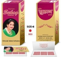 Suhag Supreme Kumkum Round Bindi Box with 15 Flaps Size 8 diameter 6mm Red forehead Red Bindis Women Red Bindis (Bengali Bindi ,Marathi , mulgi)