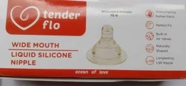 BONNE TENDER FLO WIDE MOUTH LIQUID SILICON New Born Flow Nipple (Pack of 10 Nipples)