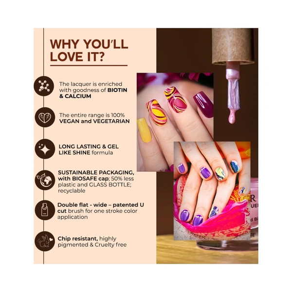COLORBAR VEGAN NAIL LACQUER (Lady in Red -002)+ remover (2 Items in the set)