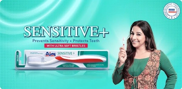Ajay Sensitive+ Ultra Soft Toothbrush (10 Toothbrushes)