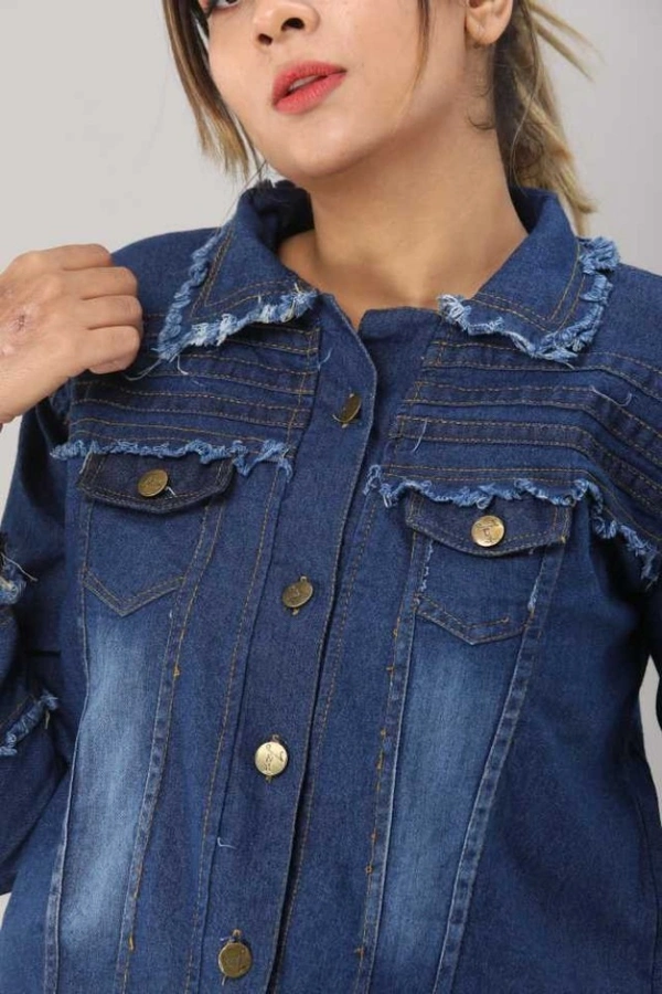 AL IDRISI Full Sleeve Washed Women Denim Jacket ()
