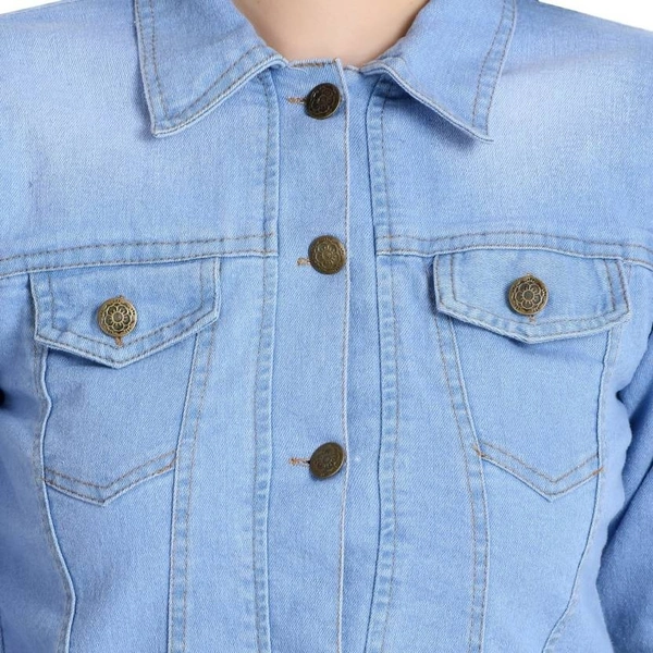 Stnemrag Full Sleeve Washed Women Denim Jacket ()