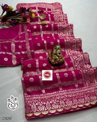 Dolla Soft Dolla Slik Fabric Saree - White Pointer, Free