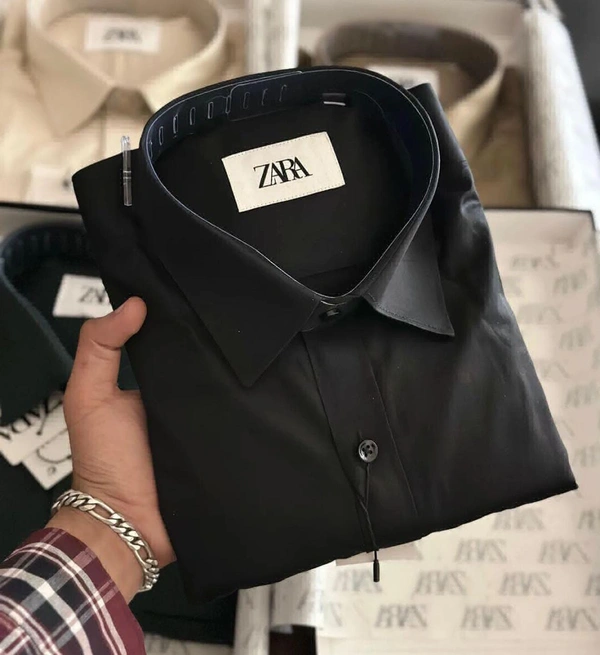 ZARA FULL SLEEVE SHIRTS  - Black, L
