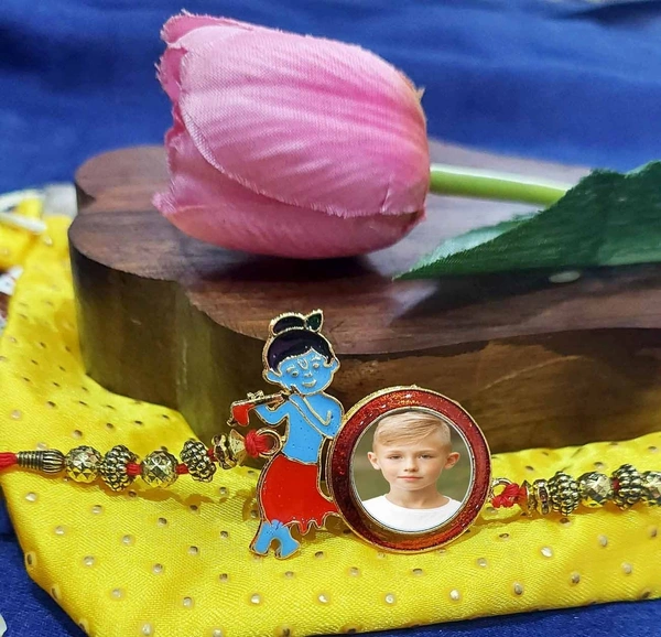 Peekalo Krishna Personalized Photo Designer Rakhi (Set of 1)