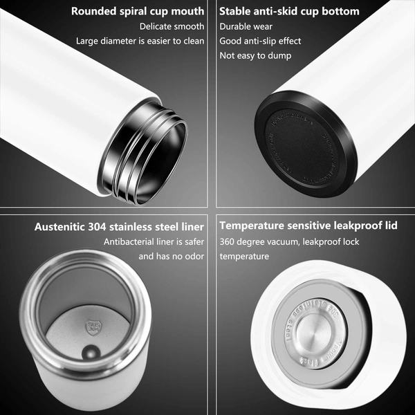 Bluebells Gifting Personalized Stainless Steel 500 ml Insulated Bottle - white