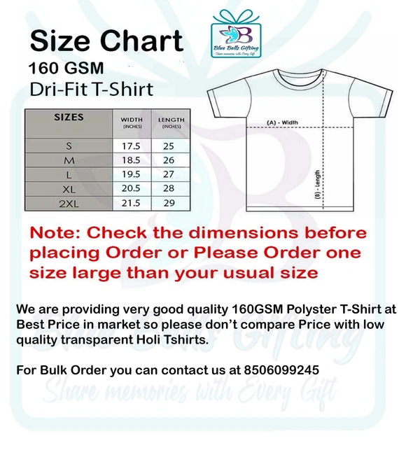 BBG bura na mano holi hai Holi Tshirt Polyester 160 GSM - S - 36