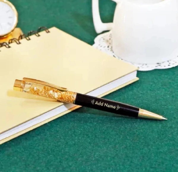 Bluebells Gifting BBG Name Printed Golden  Metal pen with box Ball Pen - 50