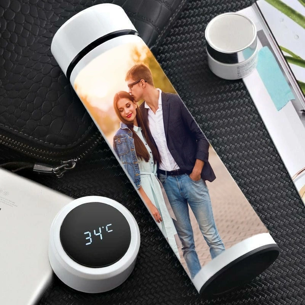 Bluebells Gifting Personalized Stainless Steel 500 ml Insulated Bottle - white
