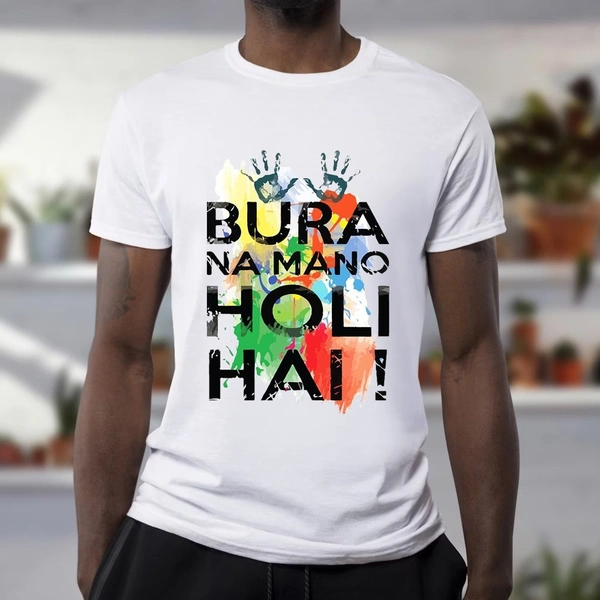 BBG bura na mano holi hai Holi Tshirt Polyester 160 GSM - S - 36