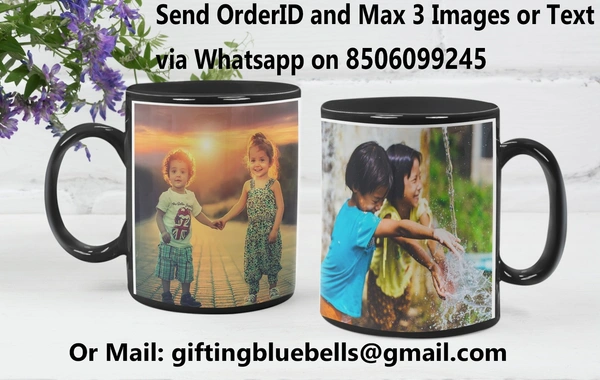 Personalizied Photo Black Mug with Logo, Message, Photo Print - 1