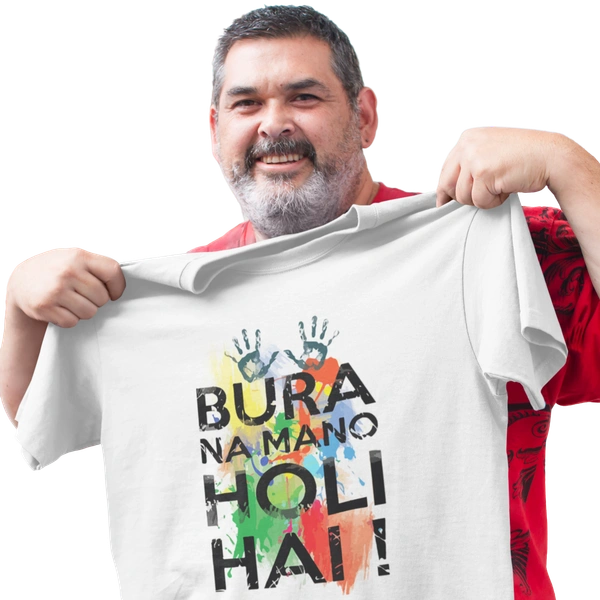 BBG bura na mano holi hai Holi Tshirt Polyester 160 GSM - S - 36