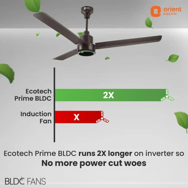 1200mm Ecotech Prime BLDC 5 Star Rated Ceiling Fan With Remote  - 1200 mm, Bronze Copper