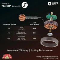 1200mm Jazz BLDC Decorative Ceiling Fan With Remote  - 1200 mm, Ash Rose