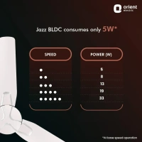 1200mm Jazz BLDC Decorative Ceiling Fan With Remote  - 1200 mm, Orbes White
