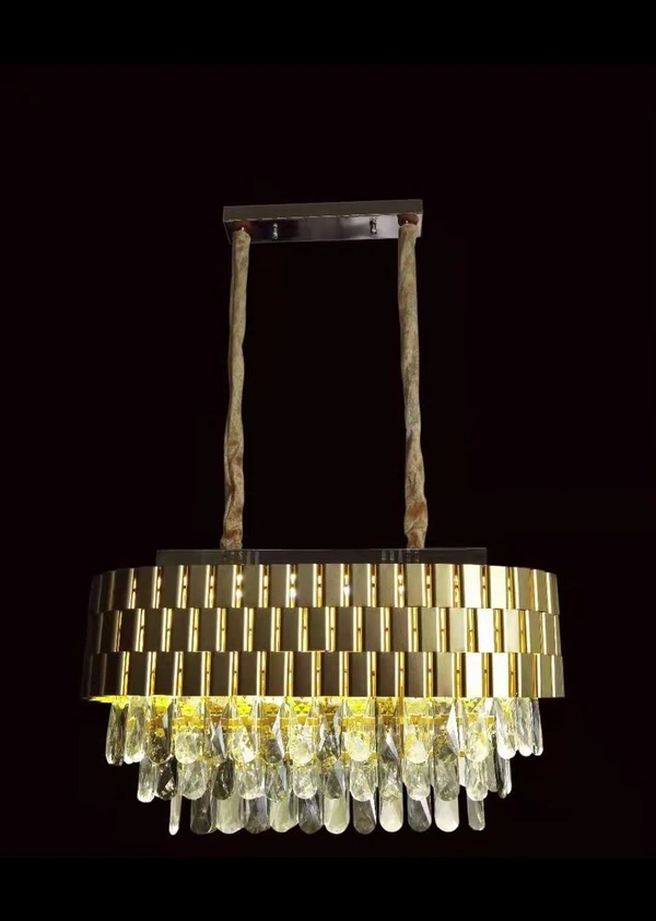 Antique Pineapple Shape Golden Color Grade K9 Diamond Cut 3-Tier Glass Crystal Chandelier Pendant Celling Lamp for Bed Room