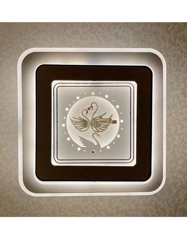 Square Center two swan wall Light for Living Room 3354 - black, white