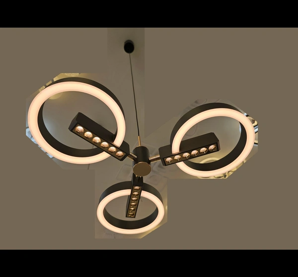 Modern LED Ceiling lamp Light Color and Brightness Adjustable Living Room Bedroom lamp Black Ring Ceiling Lighting Apply to Living Room Kitchen hallwa Ceiling Lamp Chandelier 