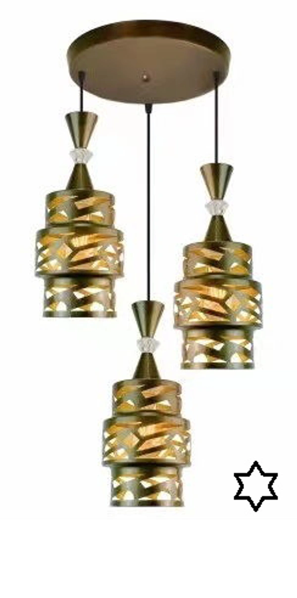 DELAMPS Pendant Light GOLDEN GLASS With Metal STYLIST FITTING BLACK/BRAWN Adjustable Hanging Lighting Pendant Lamp Fixture for Kitchen Island, Barn, Dining Room, Cafe, Farmhouse NOORIE GL N/7 HL/5 Pendants Ceiling Lamp  (Gold, Black, Brown)