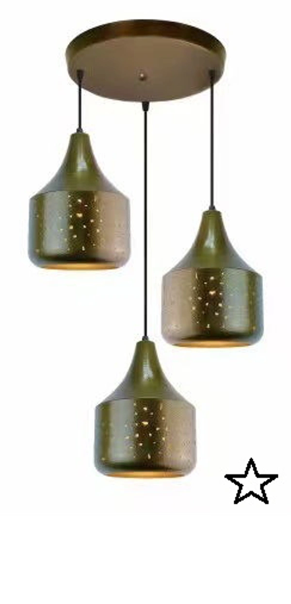 DELAMPS Blue Iron 3 Light Cluster Hanging Lamp Lights for Living Room, Hanging Lamps for Bedroom (Cluster Ceiling Light)Blue Iron 3 Light Cluster Hanging Lamp Lights for Living Room, Hanging Lamps for Bedroom (Cluster Ceiling Light)