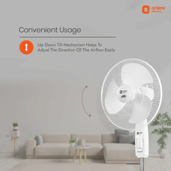 Orient Electric Stand- 37  400 mm Pedestal Fan BY ORIENT - 400mm, signal white