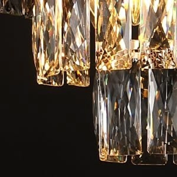 Delamps Modern Squere Black Gold Crystal Chandelier(600mm)…