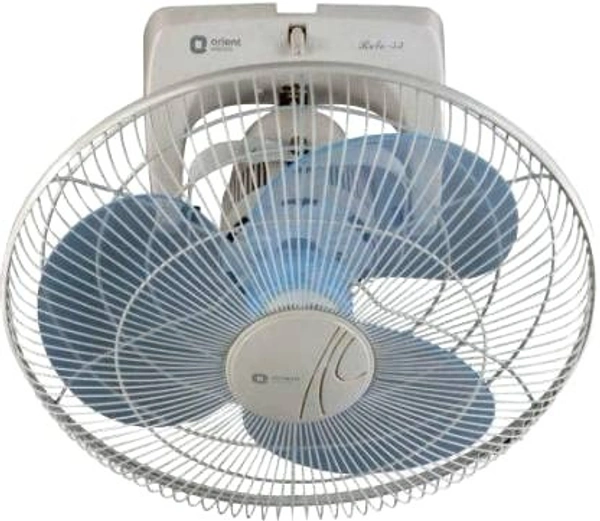 Orient Electric Roto-53 400 MM high speed wall mounted cabin fan (White & Blue) - 400mm, crystal white