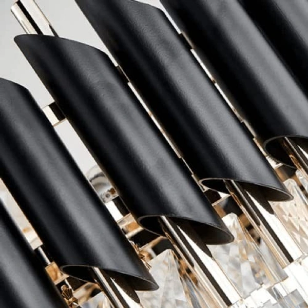 delamps Light Black Golden Oval Chandelier (800mm x 300mm)