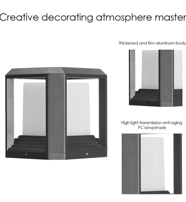 DELAMPS Waterproof Gate Light Lamp for-Home Gate, Mian Gate, Pillar, Pole, Pathway, Entrances, Mega Pillar, Pool Side, Gardern, Park, Terrace, Entryway, Outdoor Light Lamp